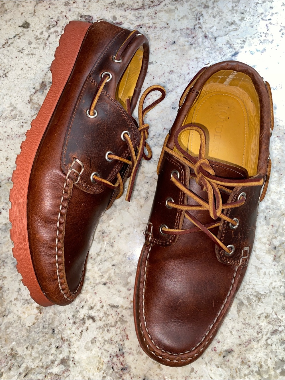 QUODDY $250 Men’s Head Boat Shoe: Whiskey 9 EUC